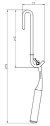 GIESE Haken mit Wischer Duschwandmodell schwarz matt