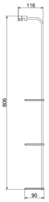 GIESE Bodyguard Regal 3-teilig schwarz matt Schichtstoff (HPL) weiss