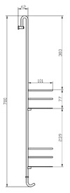 GIESE Bodyguard Optisign mit Haken L:700 mm schwarz matt