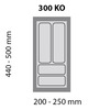 Besteckeinsatz KOMBI für 30-er Schubkasten 250x500