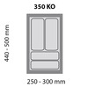 Besteckeinsatz KOMBI für 35-er Schubkasten 300x500