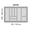 Besteckeinsatz KOMBI für 80-er Schubkasten 750x500