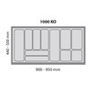 Besteckeinsatz KOMBI für 100er Schubkasten 