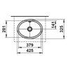 LAUFEN Einbauwaschtisch FORM 425x325 oval weiß ohne Hahnloch mit Überlauf