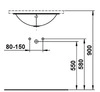 LAUFEN Einbauwaschtisch FORM 525x425 oval weiß ohne Hahnloch mit Überlauf