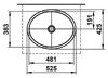 LAUFEN Einbauwaschtisch FORM 525x425 oval weiß ohne Hahnloch OHNE ÜBERLAUF
