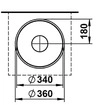 LAUFEN Waschtisch-Schale NIB 360x360 rund schwarz matt ohne Hahnl. OHNE ÜBERLAUF