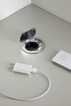 Einbausteckdose mit Klappdeckel USB Edelstahl
