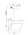 AMICA Kaminhaube Illum 80 cm schwarzer Glasschirm Vielfarbspektrum KHF 685 651 S
