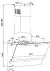 AMICA Kaminhaube Stripe X 80 cm schwarzer Glasschirm KHF 684 611 S