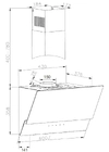 AMICA Kaminhaube Stripe X 60 cm schwarzer Glasschirm KHF 664 611 S