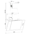 AMICA Kaminhaube 80 cm schwarzer Glasschirm KHF 683 500 S