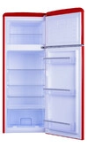 AMICA Kühl-Gefrierkombi 144 cm Retro Design Chili Red DTR 374 190 R