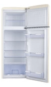 AMICA Kühl-Gefrierkombi 144 cm Retro Design Coffee Cream DTR 374 190 B