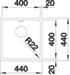 BLANCO ANDANO 400-U Edelstahl ohne Ablauffernbedienung