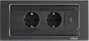 EVOline® BackFlip Glas schwarz matt mit USB-C Anschluss