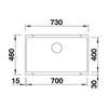 BLANCO SUBLINE 700-U SILGRANIT ohne Ablauffernbedienung softweiß