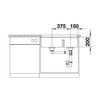 BLANCO SUBLINE 430/270-U SILGRANIT ohne Ablauffernbed. Hauptb. links vulkangrau