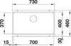 BLANCO ETAGON 700-U SILGRANIT schwarz OHNE Ab-/Überlaufgarnitur