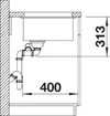 BLANCO SUBLINE 340/160-U SILGRANIT Beck.links weiß OHNE Ab-/Überlaufgarn.